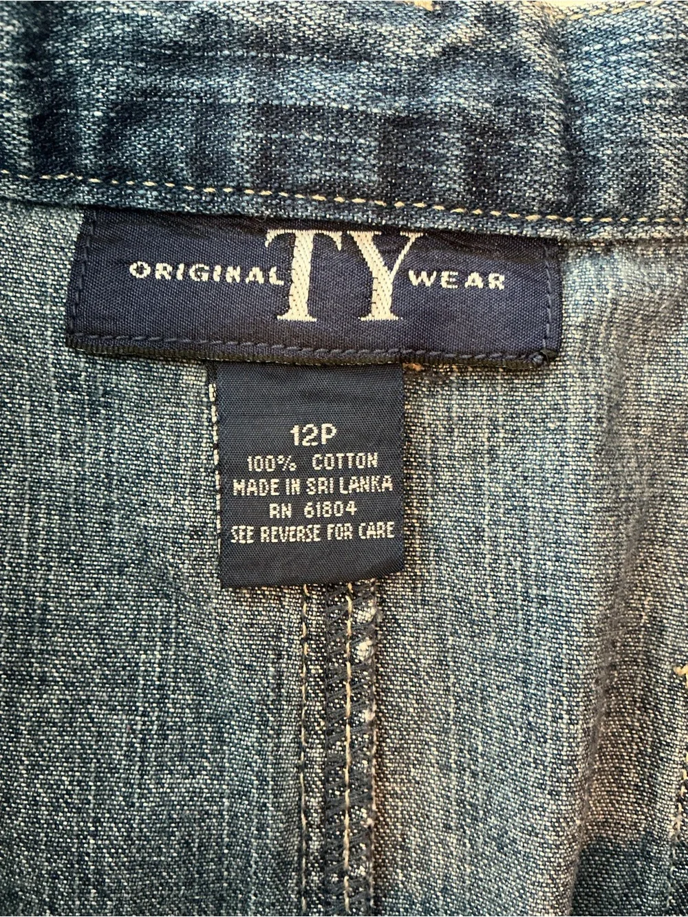 Original TY Wear Denim Maxi Skirt 12P Blue Utility Pockets Side Slit Y2K Cotton